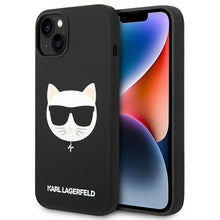 Заредете изображение във визуализатора на галерията – Karl Lagerfeld KLHMP14SSLCHBK iPhone 14 6.1 "hardcase black / black Silicone Choupette Head Magsafe - TopMag

