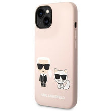 Заредете изображение във визуализатора на галерията – Karl Lagerfeld KLHMP14SSSKCI iPhone 14 6.1 "hardcase light pink / light pink Silicone Karl &amp; Choupette Magsafe - TopMag
