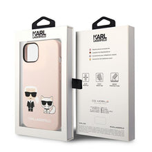 Заредете изображение във визуализатора на галерията – Karl Lagerfeld KLHMP14SSSKCI iPhone 14 6.1 "hardcase light pink / light pink Silicone Karl &amp; Choupette Magsafe - TopMag
