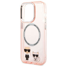 Заредете изображение във визуализатора на галерията – Karl Lagerfeld KLHMP14XHKCP iPhone 14 Pro Max 6.7 "hardcase pink / pink Karl &amp; Choupette Aluminum Magsafe - TopMag
