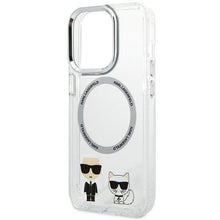 Заредете изображение във визуализатора на галерията – Karl Lagerfeld KLHMP14XHKCT iPhone 14 Pro Max 6.7 "hardcase transparent / transparent Karl &amp; Choupette Aluminum Magsafe - TopMag

