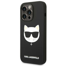 Заредете изображение във визуализатора на галерията – Karl Lagerfeld KLHMP14XSLCHBK iPhone 14 Pro Max 6.7 "hardcase black / black Silicone Choupette Head Magsafe - TopMag

