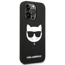 Заредете изображение във визуализатора на галерията – Karl Lagerfeld KLHMP14XSLCHBK iPhone 14 Pro Max 6.7 "hardcase black / black Silicone Choupette Head Magsafe - TopMag
