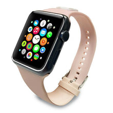Заредете изображение във визуализатора на галерията – Karl Lagerfeld KLAWLSLCP Apple Watch Strap 42/44 / 45mm pink / pink strap Silicone Choupette Heads - TopMag
