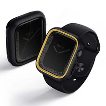Заредете изображение във визуализатора на галерията – UNIQ etui Moduo Apple Watch Series 4/5/6/7/8/SE 44/45mm czarny-musztardowy/midnight-mustard - TopMag
