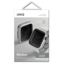 Заредете изображение във визуализатора на галерията – UNIQ etui Moduo Apple Watch Series 4/5/6/7/8/SE 44/45mm kredowy-szary/chalk-grey - TopMag
