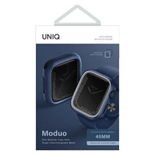 Заредете изображение във визуализатора на галерията – UNIQ etui Moduo Apple Watch Series 4/5/6/7/8/SE 44/45mm niebieski-szary/blue-grey - TopMag
