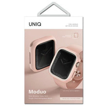 Заредете изображение във визуализатора на галерията – UNIQ etui Moduo Apple Watch Series 4/5/6/7/8/SE 44/45mm różowy-biały/blush-white - TopMag
