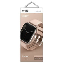 Заредете изображение във визуализатора на галерията – UNIQ pasek Linus Apple Watch Series 4/5/6/7/8/SE/SE2 38/40/41mm. Airosoft Silicone różowy/blush pink - TopMag
