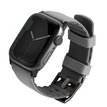 Заредете изображение във визуализатора на галерията – UNIQ pasek Linus Apple Watch Series 4/5/6/7/8/SE/SE2 38/40/41mm. Airosoft Silicone szary/chalk grey - TopMag
