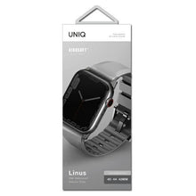 Заредете изображение във визуализатора на галерията – UNIQ pasek Linus Apple Watch Series 4/5/6/7/8/SE/SE2/Ultra 42/44/45mm. Airosoft Silicone szary/chalk grey - TopMag
