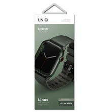 Заредете изображение във визуализатора на галерията – UNIQ pasek Linus Apple Watch Series 4/5/6/7/8/SE/SE2/Ultra 42/44/45mm. Airosoft Silicone zielony/moss green - TopMag

