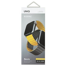 Заредете изображение във визуализатора на галерията – UNIQ pasek Revix Apple Watch Series 4/5/6/7/8/SE/SE2/Ultra 42/44/45mm. Reversible Magnetic musztardowy-khaki/mustard-khaki - TopMag
