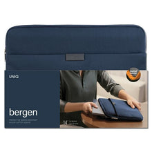 Заредете изображение във визуализатора на галерията – UNIQ torba Bergen laptop Sleeve 14" niebieski/abyss blue - TopMag
