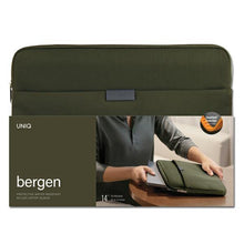 Заредете изображение във визуализатора на галерията – UNIQ torba Bergen laptop Sleeve 14" oliwkowy/olive green - TopMag
