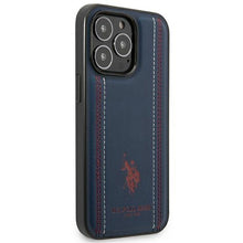 Заредете изображение във визуализатора на галерията – US Polo USHCP14LPFAV iPhone 14 Pro 6.1 "navy blue / navy blue Leather Stitch - TopMag
