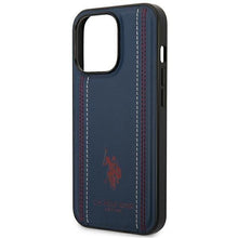 Заредете изображение във визуализатора на галерията – US Polo USHCP14LPFAV iPhone 14 Pro 6.1 "navy blue / navy blue Leather Stitch - TopMag
