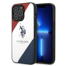Заредете изображение във визуализатора на галерията – US Polo USHCP14LPSO3 iPhone 14 Pro 6.1 "white / white Tricolor Embossed - TopMag
