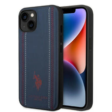 Заредете изображение във визуализатора на галерията – US Polo USHCP14SPFAV iPhone 14 6.1 "navy blue / navy blue Leather Stitch - TopMag
