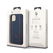 Заредете изображение във визуализатора на галерията – US Polo USHCP14SPFAV iPhone 14 6.1 "navy blue / navy blue Leather Stitch - TopMag

