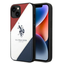 Заредете изображение във визуализатора на галерията – US Polo USHCP14SPSO3 iPhone 14 6.1 "white / white Tricolor Embossed - TopMag
