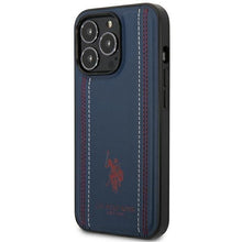 Заредете изображение във визуализатора на галерията – US Polo USHCP14XPFAV iPhone 14 Pro Max 6.7 "navy blue Leather Stitch - TopMag
