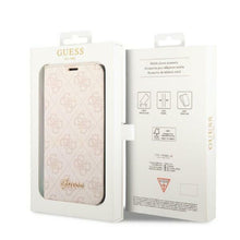 Заредете изображение във визуализатора на галерията – Guess GUBKP14LHG4SHP iPhone 14 Pro 6.1 "pink / pink book 4G Vintage Gold Logo
