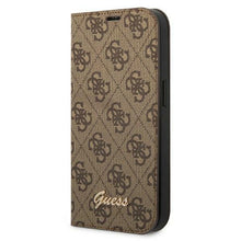Заредете изображение във визуализатора на галерията – Guess GUBKP14LHG4SHW iPhone 14 Pro 6.1 "brown / brown book 4G Vintage Gold Logo
