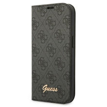Заредете изображение във визуализатора на галерията – Guess GUBKP14MHG4SHK iPhone 14 Plus 6.7 "black / black book 4G Vintage Gold Logo

