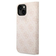 Заредете изображение във визуализатора на галерията – Guess GUBKP14SHG4SHP iPhone 14 6.1 "pink / pink book 4G Vintage Gold Logo
