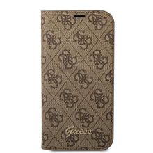 Заредете изображение във визуализатора на галерията – Guess GUBKP14SHG4SHW iPhone 14 6.1 "brown / brown book 4G Vintage Gold Logo
