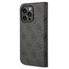 Заредете изображение във визуализатора на галерията – Guess GUBKP14XHG4SHK iPhone 14 Pro Max 6.7 "black / black book 4G Vintage Gold Logo
