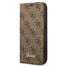 Заредете изображение във визуализатора на галерията – Guess GUBKP14XHG4SHW iPhone 14 Pro Max 6.7 "brown / brown book 4G Vintage Gold Logo
