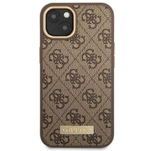 Заредете изображение във визуализатора на галерията – Guess GUHMP14MU4GPRW iPhone 14 Plus 6.7 "brown / brown hard case 4G Logo Plate MagSafe - TopMag
