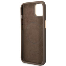 Заредете изображение във визуализатора на галерията – Guess GUHMP14MU4GPRW iPhone 14 Plus 6.7 "brown / brown hard case 4G Logo Plate MagSafe - TopMag
