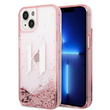 Заредете изображение във визуализатора на галерията – Karl Lagerfeld KLHCP14SLBKLCP iPhone 14 6.1 "pink / pink hardcase Liquid Glitter Big KL - TopMag
