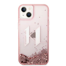 Заредете изображение във визуализатора на галерията – Karl Lagerfeld KLHCP14SLBKLCP iPhone 14 6.1 "pink / pink hardcase Liquid Glitter Big KL - TopMag
