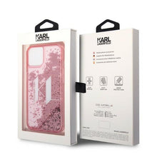 Заредете изображение във визуализатора на галерията – Karl Lagerfeld KLHCP14SLBKLCP iPhone 14 6.1 "pink / pink hardcase Liquid Glitter Big KL - TopMag
