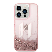 Заредете изображение във визуализатора на галерията – Karl Lagerfeld KLHCP14XLBKLCP iPhone 14 Pro Max 6.7 "pink / pink hardcase Liquid Glitter Big KL
