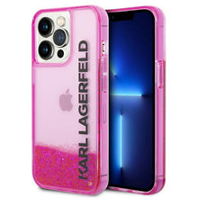 Заредете изображение във визуализатора на галерията – Karl Lagerfeld KLHCP14XLCKVF iPhone 14 Pro Max 6.7 "pink / pink hardcase Liquid Glitter Elong - TopMag
