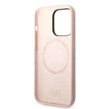 Заредете изображение във визуализатора на галерията – Karl Lagerfeld KLHMP14LSSKCI iPhone 14 Pro 6.1 "hardcase light pink / light pink Silicone Karl &amp; Choupette Magsafe
