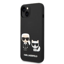 Заредете изображение във визуализатора на галерията – Karl Lagerfeld KLHMP14SSSKCK iPhone 14 6.1 "hardcase black / black Liquid Silicone Karl &amp; Choupette Magsafe - TopMag
