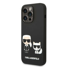 Заредете изображение във визуализатора на галерията – Karl Lagerfeld KLHMP14XSSKCK iPhone 14 Pro Max 6.7 "hardcase black / black Liquid Silicone Karl &amp; Choupette Magsafe - TopMag

