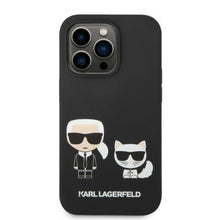 Заредете изображение във визуализатора на галерията – Karl Lagerfeld KLHMP14XSSKCK iPhone 14 Pro Max 6.7 "hardcase black / black Liquid Silicone Karl &amp; Choupette Magsafe - TopMag
