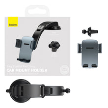 Заредете изображение във визуализатора на галерията – Baseus car holder 2in1 to center console + air vent easy control pro clamp tarnish suyk010014 - TopMag
