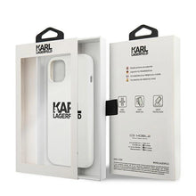 Заредете изображение във визуализатора на галерията – Karl Lagerfeld KLHCP13SSLKLWH iPhone 13 mini 5,4" Silicone Stack Logo biały/white
