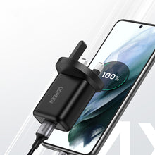 Заредете изображение във визуализатора на галерията – Ugreen UK wall charger (United Kingdom) USB-A QC3.0 18W black (CD122)
