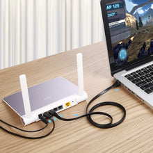 Заредете изображение във визуализатора на галерията – Ugreen Ethernet patch cord U/FTP Cat. 7 10Gb/s flat 1m black (NW106)
