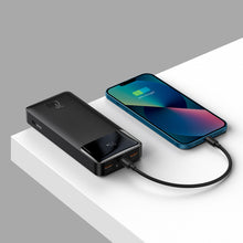 Заредете изображение във визуализатора на галерията – Baseus Bipow Fast Charging Power Bank 20000mAh 20W Black (Overseas Edition) + USB-A - Micro USB 0.25m Black Cable (PPBD050501)
