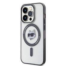 Заредете изображение във визуализатора на галерията – Original Pouch KARL LAGERFELD IML Choupette`s Head Magsafe KLHMP15XHCHNOTK for Iphone 15 Pro Max Transparent
